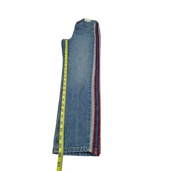 EXPRESS Girlfriend High Rise Red Side Stripe Jean - Picture 10 of 12